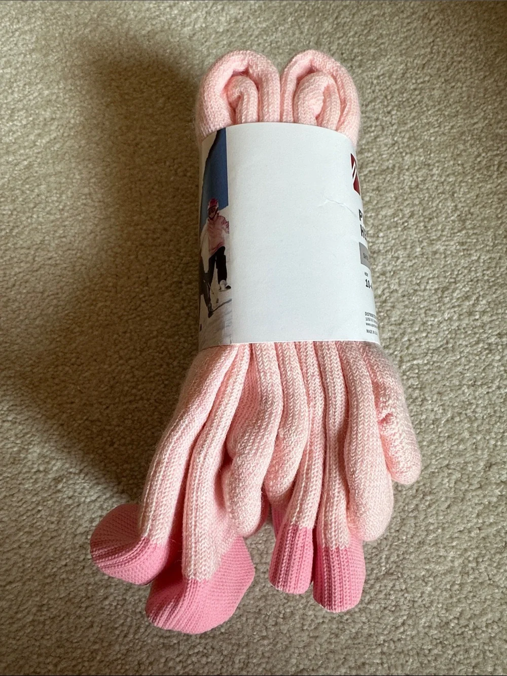 Alpine Design Kids' Pink Snow Socks - 2 pack - kid size 10-4